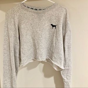 VS Pink Gray Cropped Sweatshirt